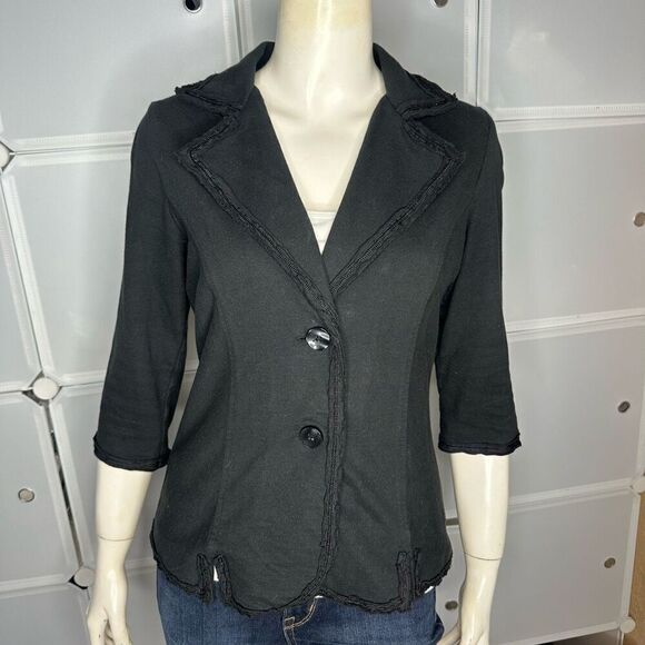 Anthropologie Nick & Mo 3/4 Sleeve Blazer Black Size Small - Picture 2 of 11